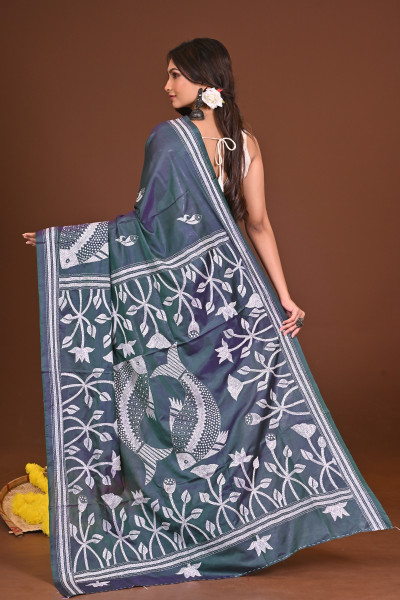KANAKKOLI BLENDED SILK KANTHA SAREE