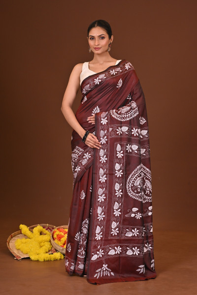 KASTURI BLENDED SILK KANTHA SAREE