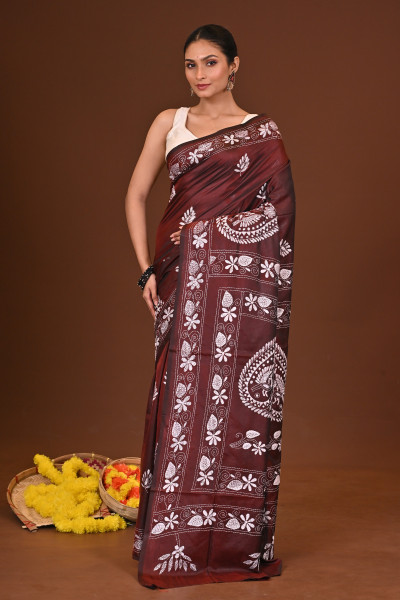 KASTURI BLENDED SILK KANTHA SAREE