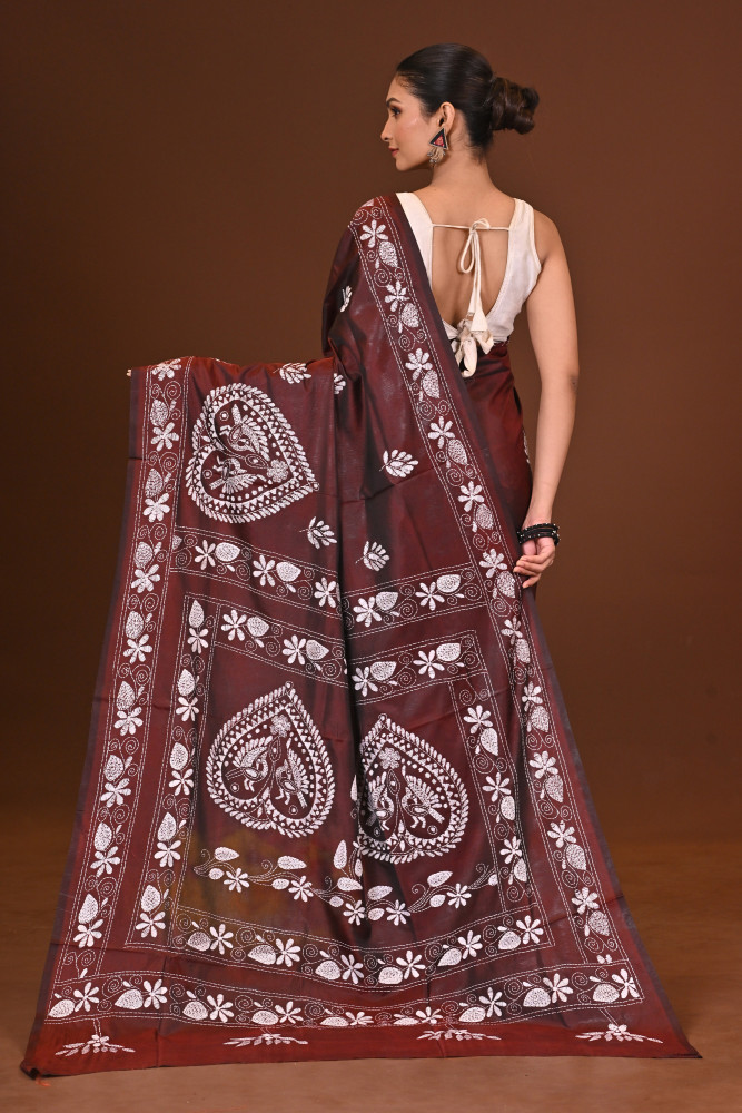 KASTURI BLENDED SILK KANTHA SAREE