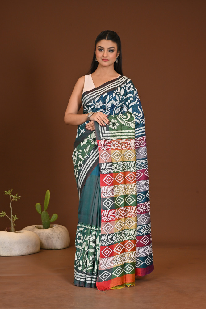 Image of KATAN 3D KANTHA SAREE