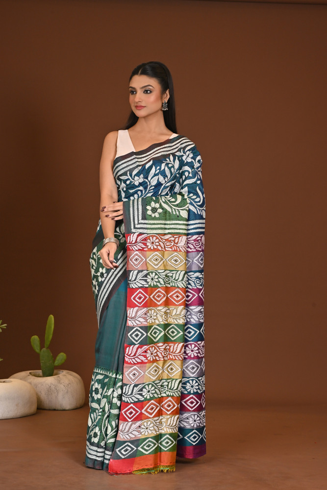 KATAN 3D KANTHA SAREE