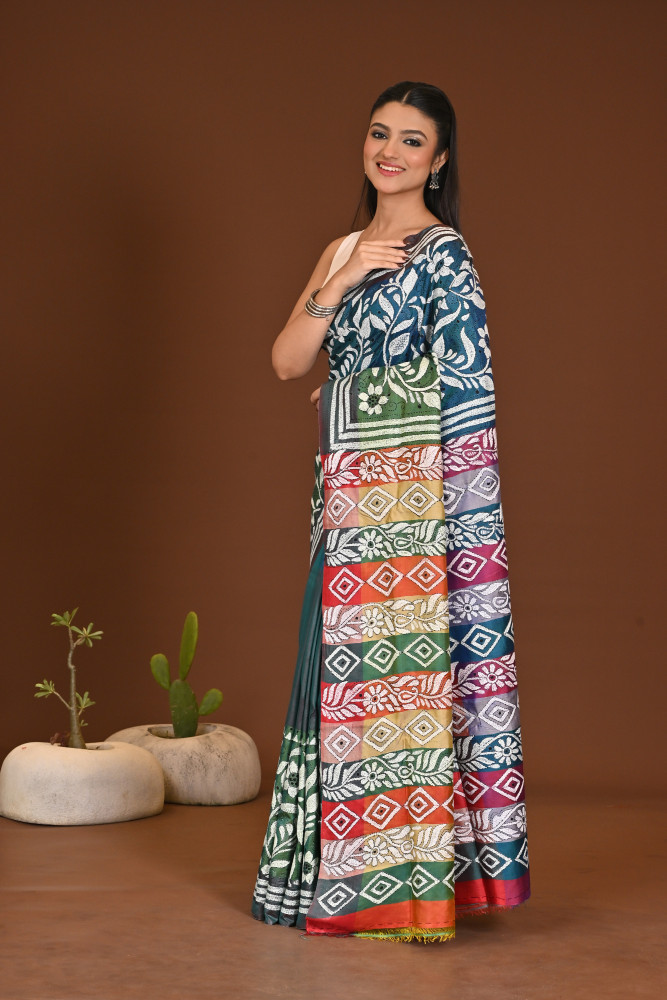 KATAN 3D KANTHA SAREE