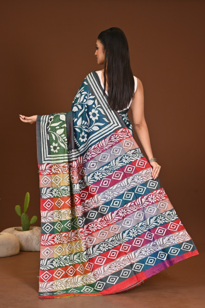 KATAN 3D KANTHA SAREE