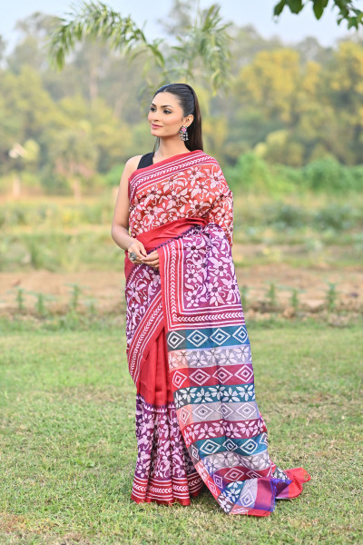 KATAN 3D KANTHA SAREE