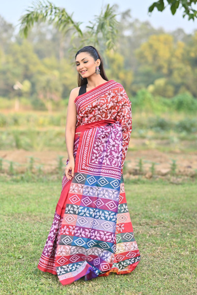 KATAN 3D KANTHA SAREE