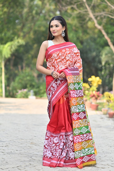 KATAN 3D KANTHA SAREE