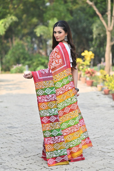 KATAN 3D KANTHA SAREE