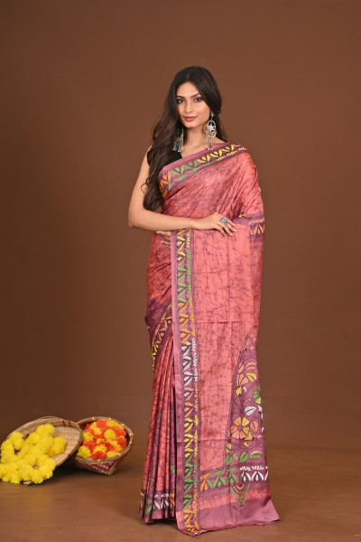 KOMOLAKUMUDINI BLENDED SILK KANTHA SAREE