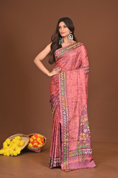 KOMOLAKUMUDINI BLENDED SILK KANTHA SAREE
