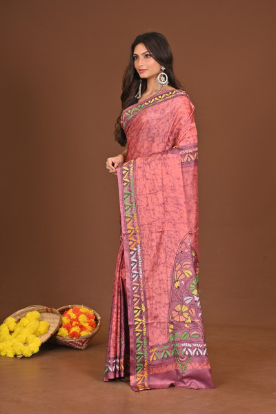 KOMOLAKUMUDINI BLENDED SILK KANTHA SAREE