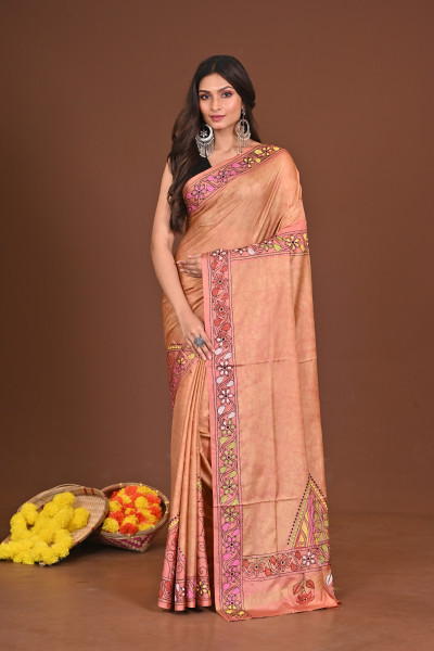 MRIDULADEVI  BLENDED SILK KANTHA SAREE