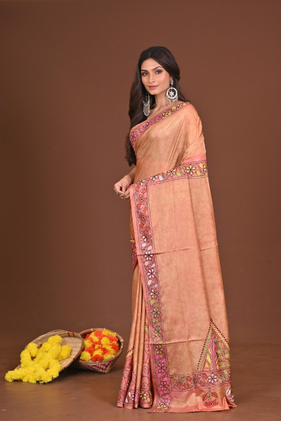 MRIDULADEVI  BLENDED SILK KANTHA SAREE