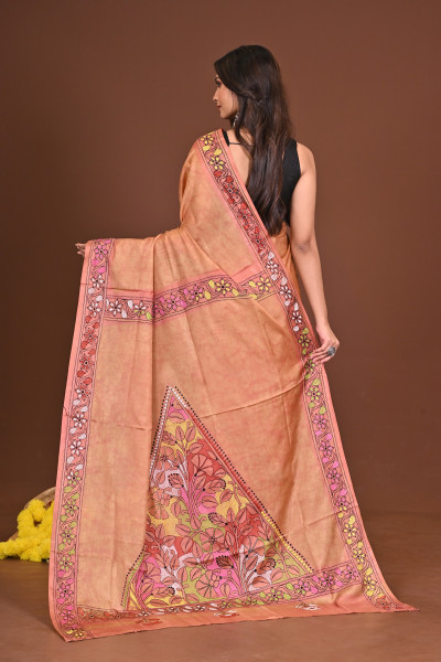 MRIDULADEVI  BLENDED SILK KANTHA SAREE