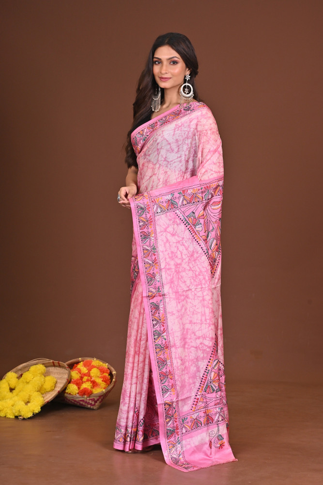 KOMOLRASHMI BLENDED SILK KANTHA SAREE