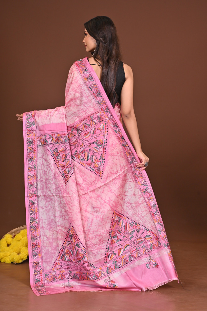 KOMOLRASHMI BLENDED SILK KANTHA SAREE