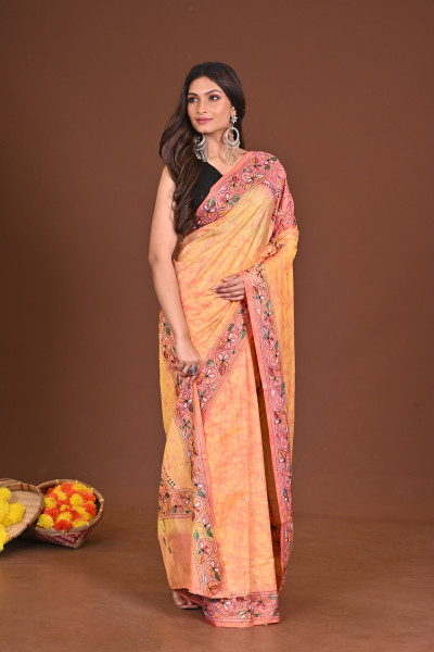 KOMOLSHARINI BLENDED SILK KANTHA SAREE