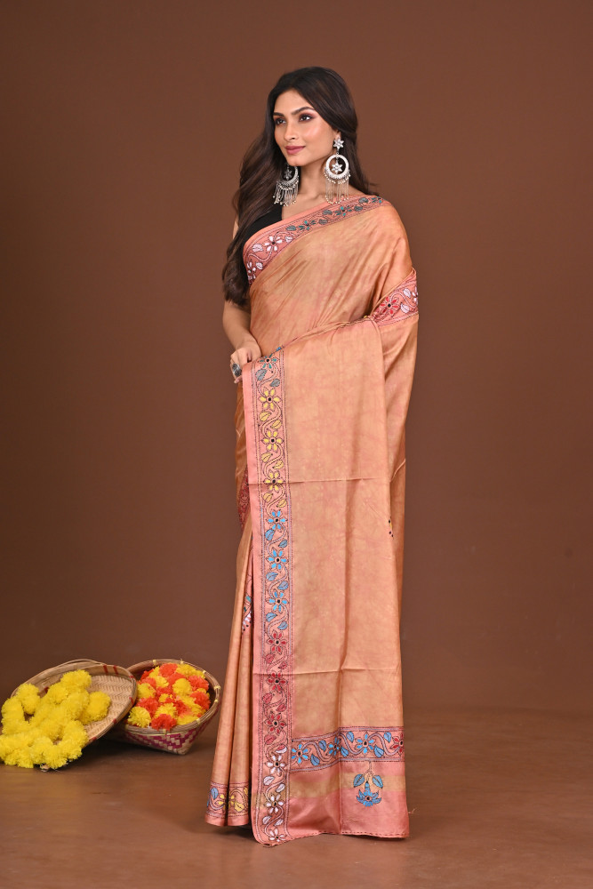 KOMOLSOBHA BLENDED SILK KANTHA SAREE