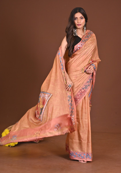 KOMOLSOBHA BLENDED SILK KANTHA SAREE
