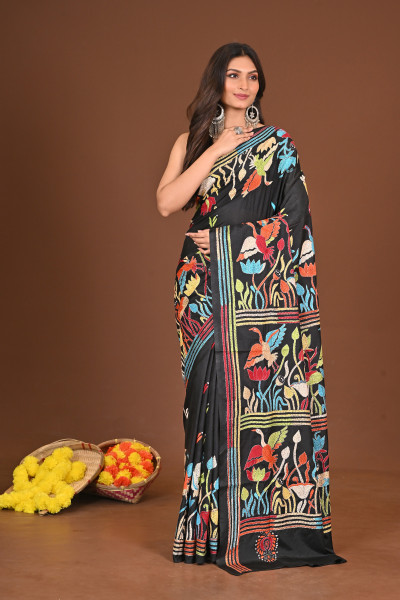 KRISHNAKALPANA BLENDED SILK KANTHA SAREE