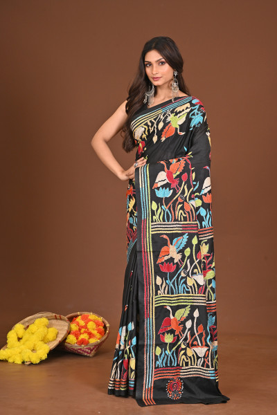 KRISHNAKALPANA BLENDED SILK KANTHA SAREE