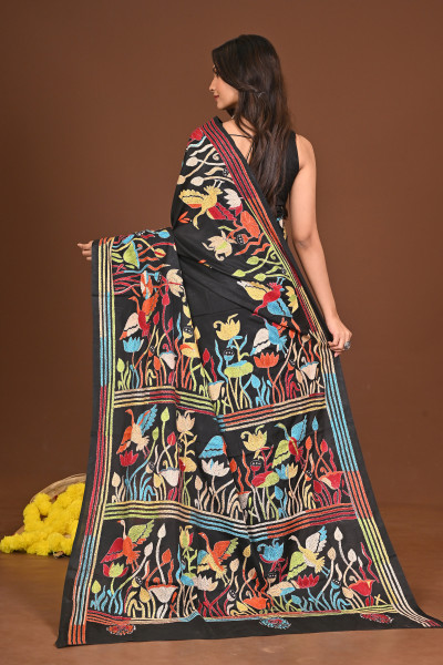 KRISHNAKALPANA BLENDED SILK KANTHA SAREE