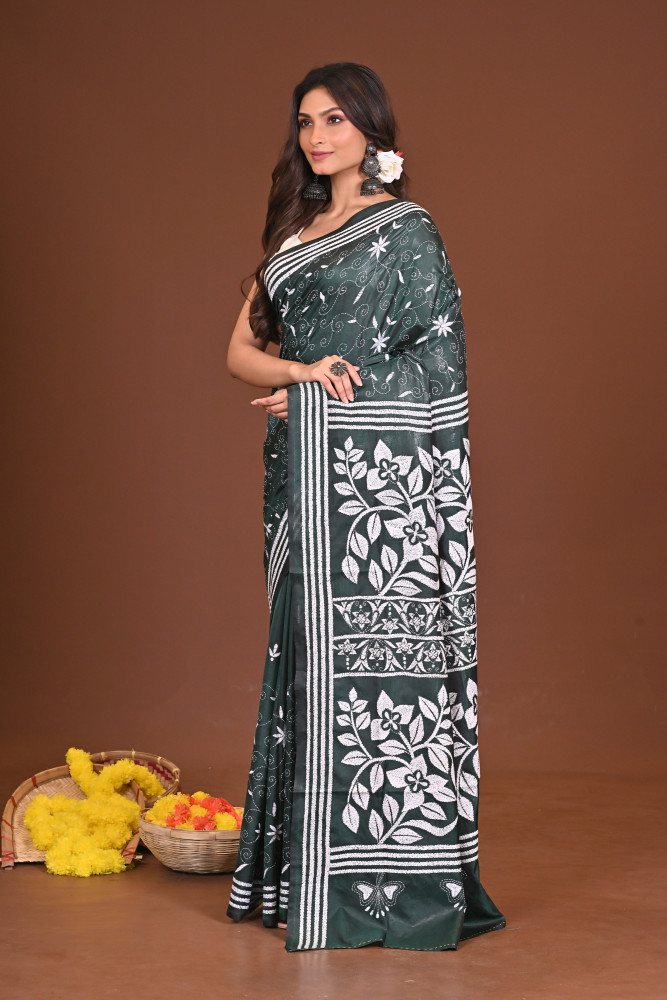 KRISHTIKOMOL BLENDED SILK KANTHA SAREE