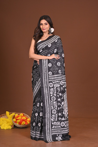 KRITTIKAKOBITA BLENDED SILK KANTHA SAREE
