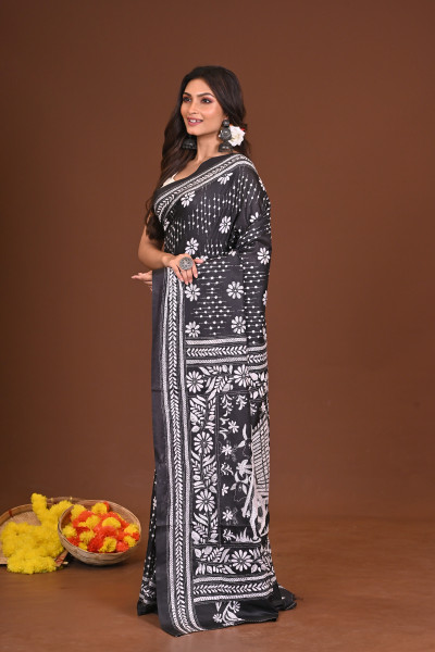 KRITTIKAKOBITA BLENDED SILK KANTHA SAREE