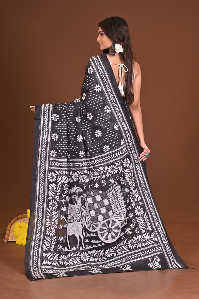 KRITTIKAKOBITA BLENDED SILK KANTHA SAREE
