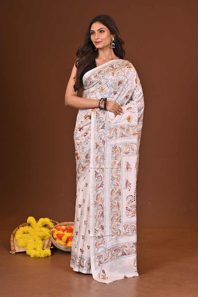 KUMARI BLENDED SILK KANTHA SAREE