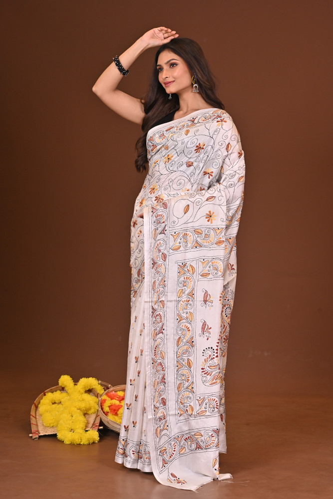 KUMARI BLENDED SILK KANTHA SAREE