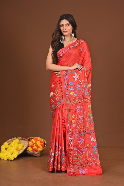 KUMARIROOP BLENDED SILK KANTHA SAREE