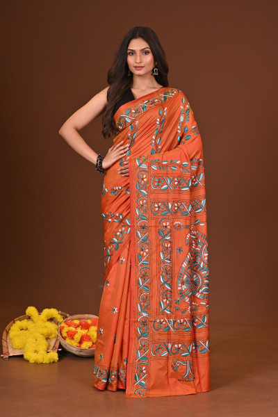 KUSUMIKA BLENDED SILK KANTHA SAREE