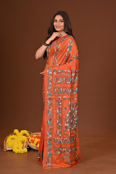 KUSUMIKA BLENDED SILK KANTHA SAREE
