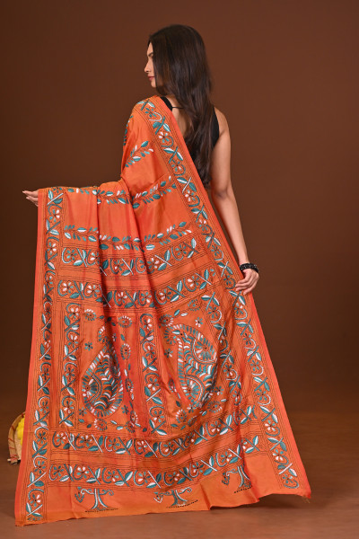 KUSUMIKA BLENDED SILK KANTHA SAREE