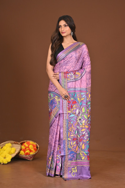 LAVANIPRITI BLENDED SILK KANTHA SAREE