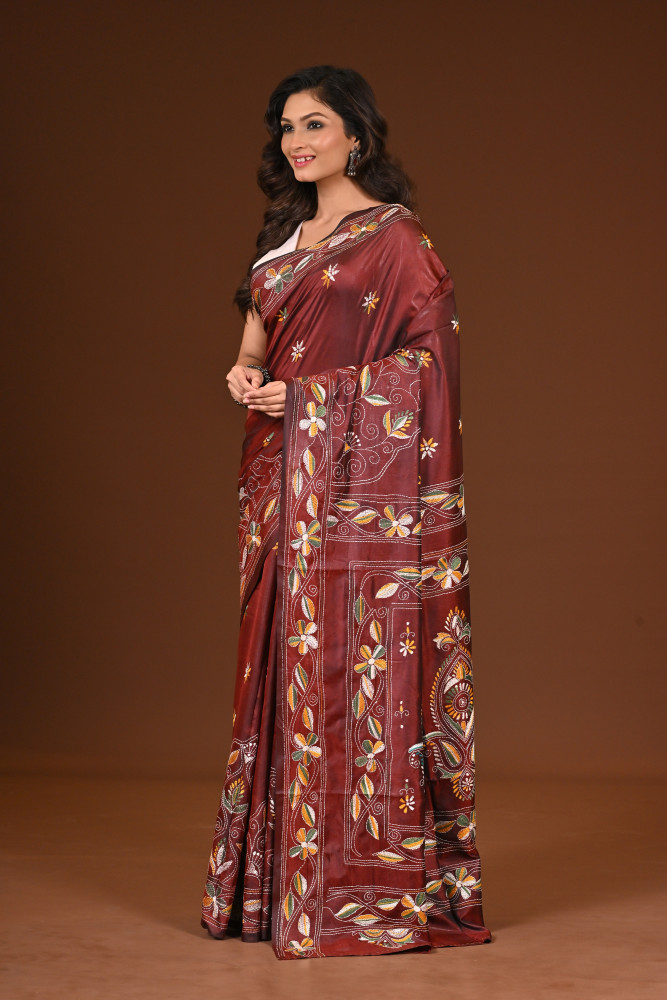 BELENDED SILK KANTHA SAREE