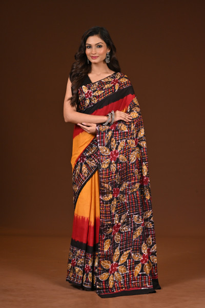 PURE COTTON HAND MALMAL SAREE