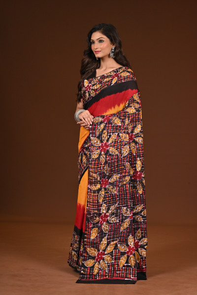 PURE COTTON HAND MALMAL SAREE