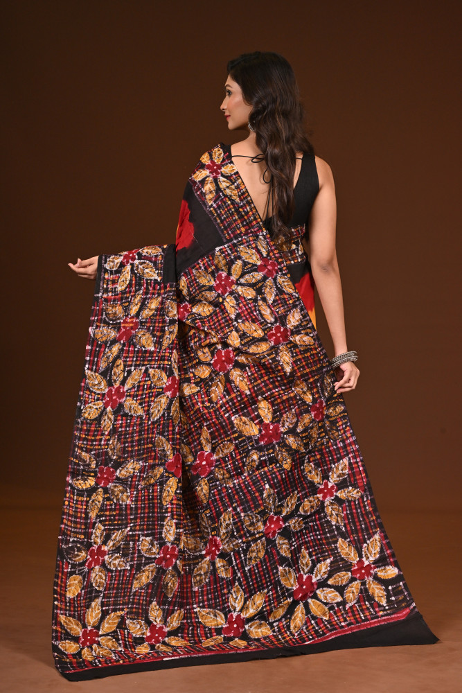 PURE COTTON HAND MALMAL SAREE