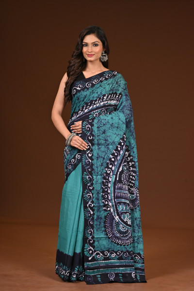 PURE COTTON HAND MALMAL SAREE