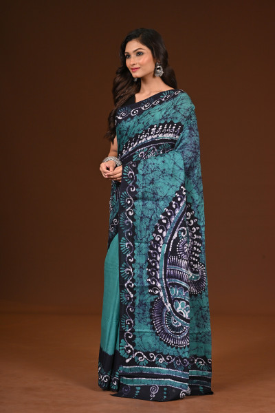 PURE COTTON HAND MALMAL SAREE