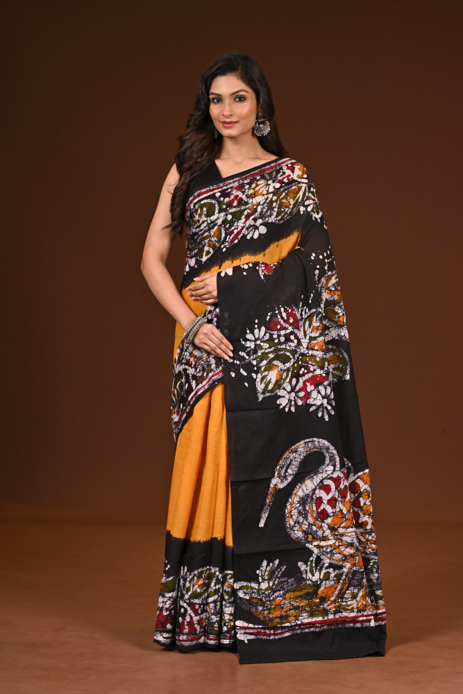 Image of PURE COTTON HAND MALMAL SAREE