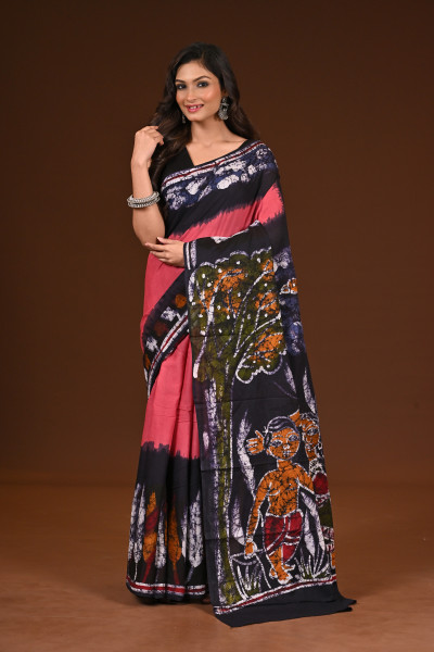 PURE COTTON HAND MALMAL SAREE