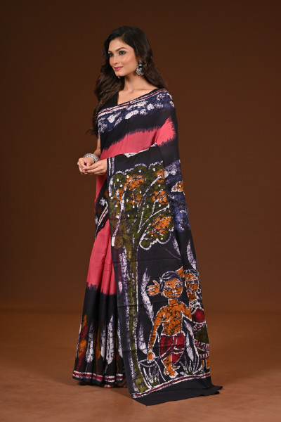 PURE COTTON HAND MALMAL SAREE