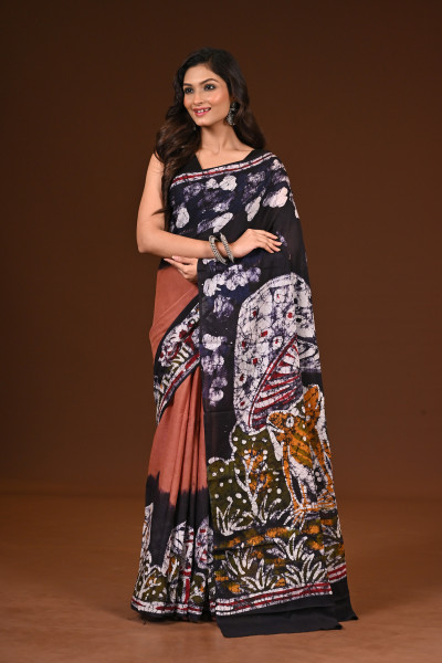 PURE COTTON HAND MALMAL SAREE