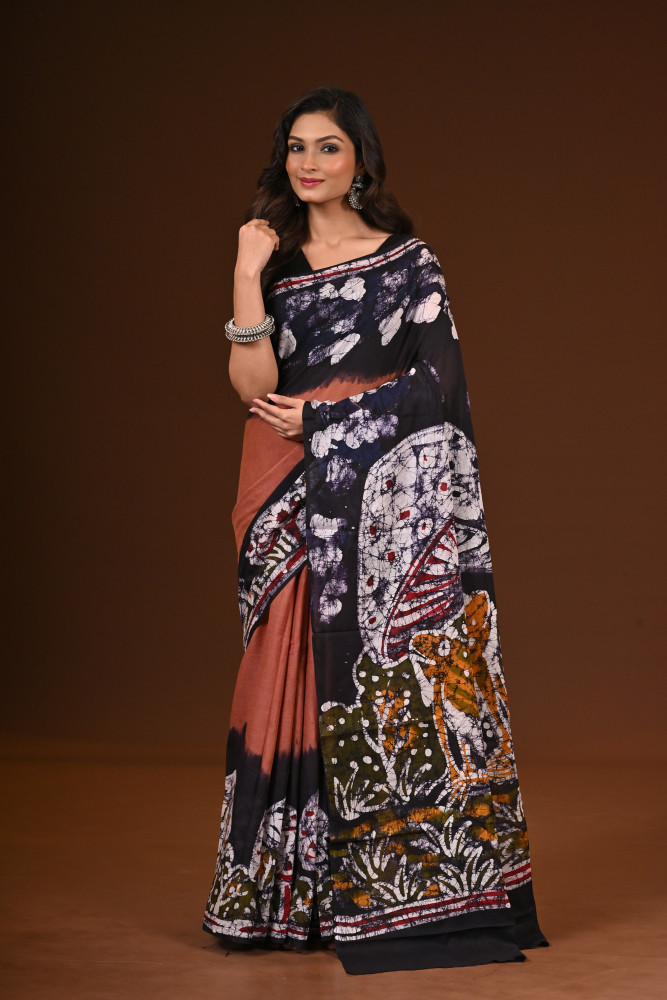 PURE COTTON HAND MALMAL SAREE