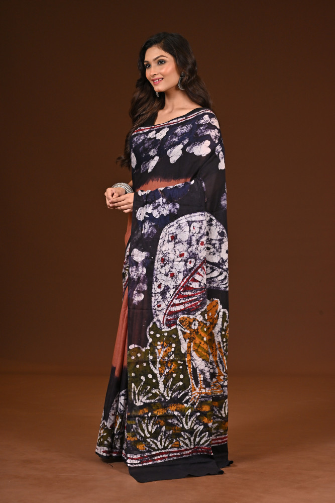 PURE COTTON HAND MALMAL SAREE