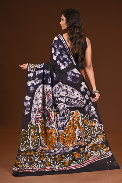 PURE COTTON HAND MALMAL SAREE